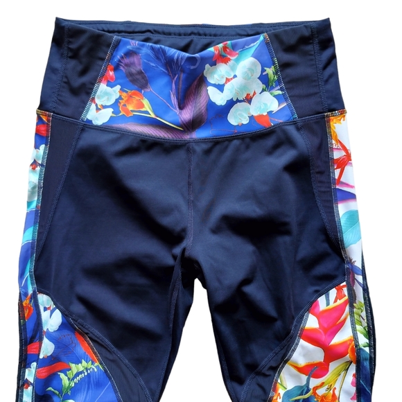 Athleta blu tropical precision legging high rise mesh details size M - Picture 2 of 14